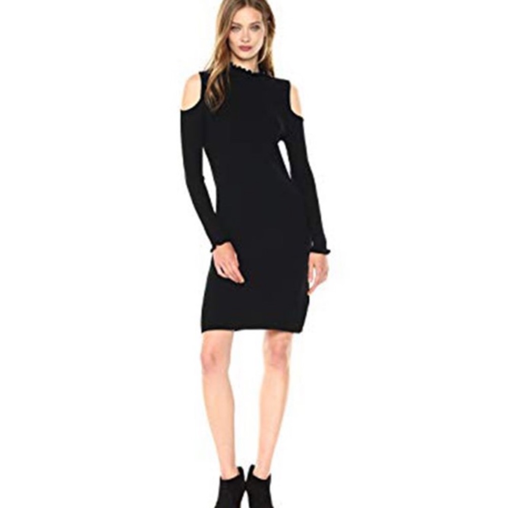 Laundry by Shelli Segal Cold Shoulder Long Sleeve Black Dress Size 8